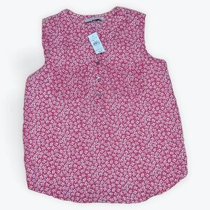 LOFT Red Floral Sleeveless Top